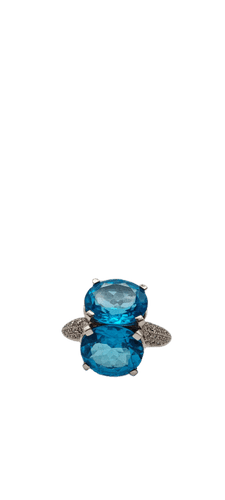 Bague 53 Bague Antonioni en or blanc et topaze 58 Facettes 21010248