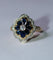 Bague Fleur or jaune, diamants, saphirs