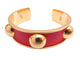 Bracelet bracelet HERMES jonc en cuir rouge et metal dore red  en 58 Facettes 272251