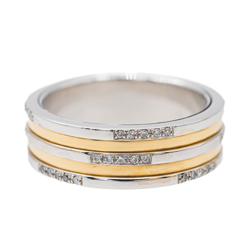 Bague 59 Bague Or jaune, Or blanc Diamant 58 Facettes 2958340CN