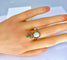 Bague 56 Bague 2 Ors Opale Emeraude Diamants 58 Facettes AB226