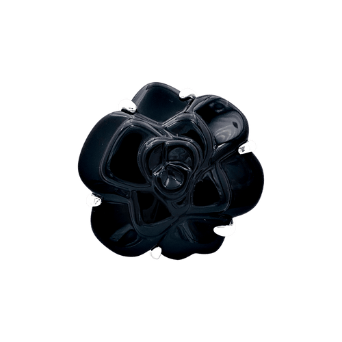 Bague 60 Bague Chanel, modèle "Camélia", en or blanc et onyx. 58 Facettes 34544
