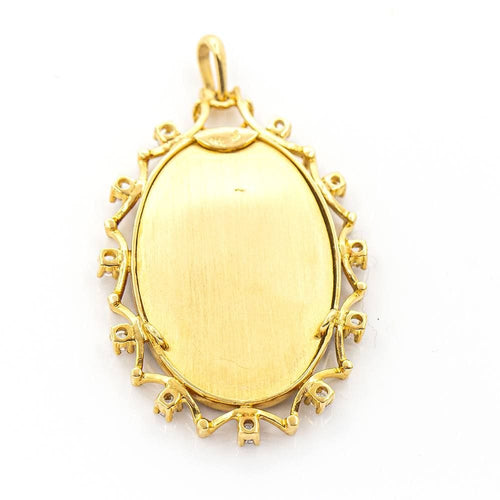 Pendentif Médaille Vierge Email Or jaune Diamants 58 Facettes D359667LF