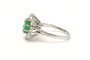 Bague contemporaine or blanc, émeraude et diamants (+/- 1.40 ct)