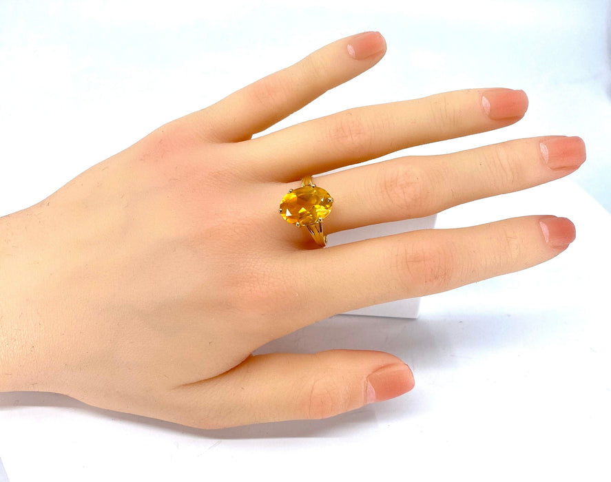 Bague 58 Bague en or jaune et citrine 58 Facettes AB324