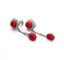 Boucles d'oreilles Superbes boucles d'oreilles en or blanc 18 carats avec corail et diamants 58 Facettes