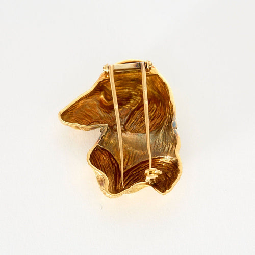 Broche Broche Teckel Or Jaune Diamants 58 Facettes