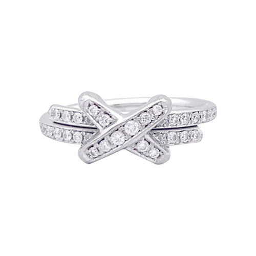 Bague 52 Bague Chaumet "Jeux de Liens" or blanc, diamants. 58 Facettes 33683