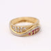 Bague 53 Gold ring with diamonds and rubies 58 Facettes E360777A