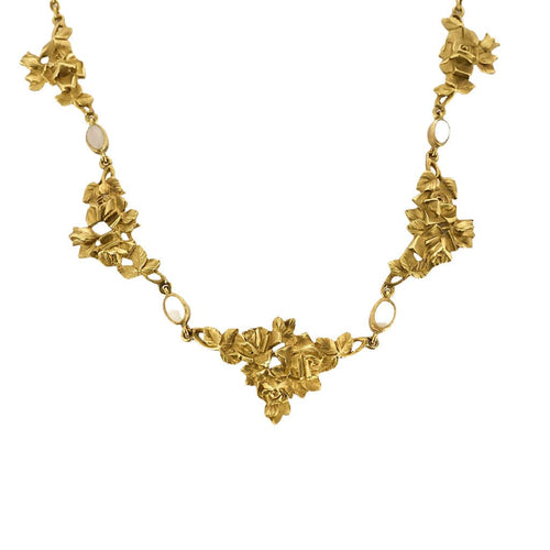 Collier 54 Collier de passementerie en or jaune et opales 58 Facettes PER1681