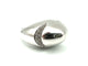 Bague 59 BVLGARI. Collection "Cabochon", bague or blanc 18K et diamants 58 Facettes
