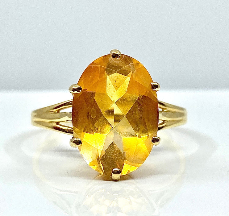 Bague 58 Bague en or jaune et citrine 58 Facettes AB324