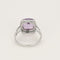 Bague en Or blanc,  Améthyste et petits diamants
