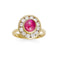 Bague 52 Bague en or jaune rubis et diamants 58 Facettes