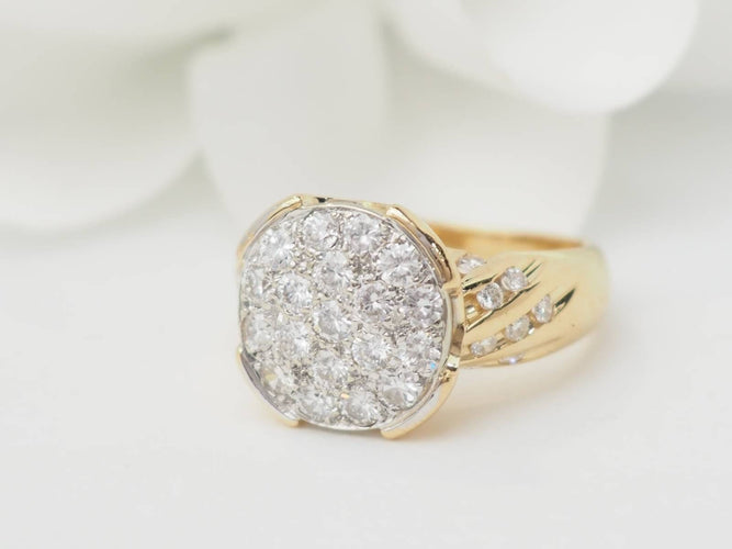 Bague 51 Bague en or jaune pavage de diamants 58 Facettes 33400