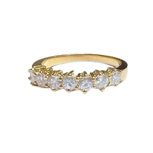 Bague 58 Demi-alliance or jaune diamants 0.81ct 58 Facettes Q120B