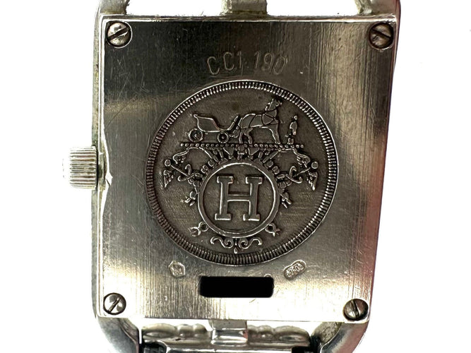 Montre HERMES. Collection "Cape Cod", montre en or blanc 18K 58 Facettes