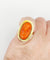 Bague 52 Bague cocktail style antique or jaune, camée sur corail jeune fille (circa 1960) 58 Facettes A06378