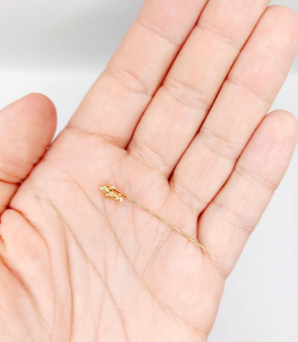 Epingle antique cravate ou foulard or rose fleur de lys (circa 1900)