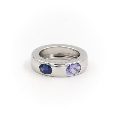 Bague 41 O.J. Perrin Bague Jonc  Or blanc Saphir, Tanzanite 58 Facettes 1582973CN