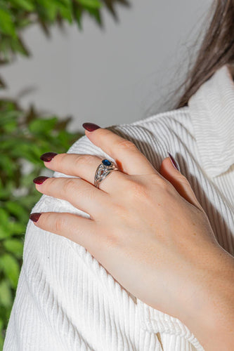 Bague 53 Bague Or blanc Saphir, Diamant 58 Facettes 2308979CN