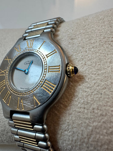 CARTIER - Montre Must 21 vintage – acier & plaqué or 58 Facettes LV114