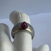 Bague 56 Bague jonc platine rubis birman cabochon 58 Facettes