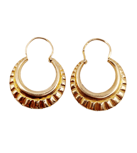 Boucles d'oreilles Créoles style Art Déco or rose 58 Facettes A06260