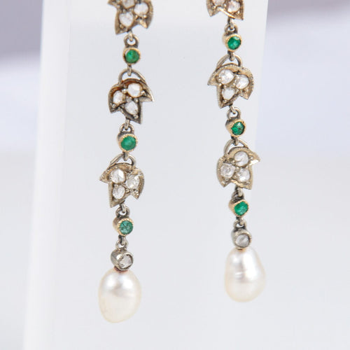 Boucles d'oreilles Paire de pendants d'oreilles fin XIXème 58 Facettes