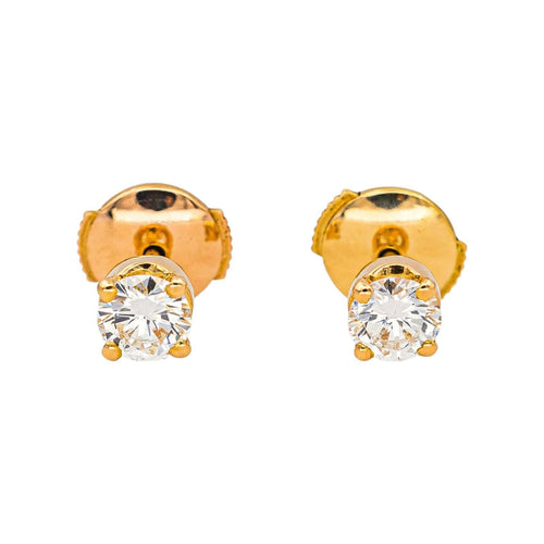 Boucles d'oreilles Boucles d'oreilles Puces Or jaune Diamant 58 Facettes 4745025CN