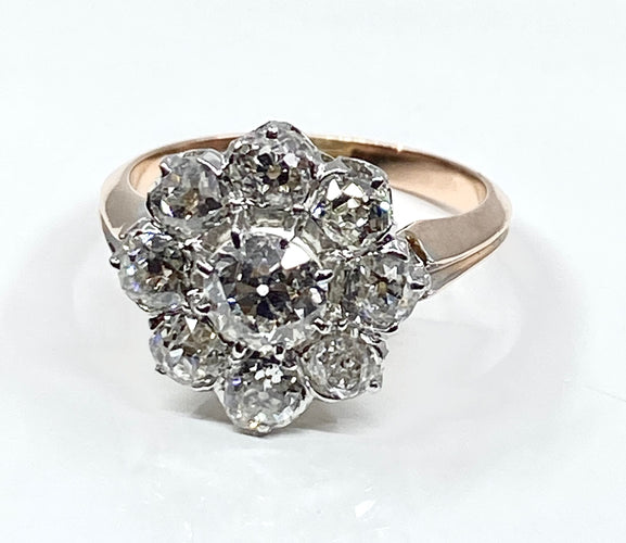 Bague 52 Bague marguerite or blanc, or rose et diamants 58 Facettes AB658