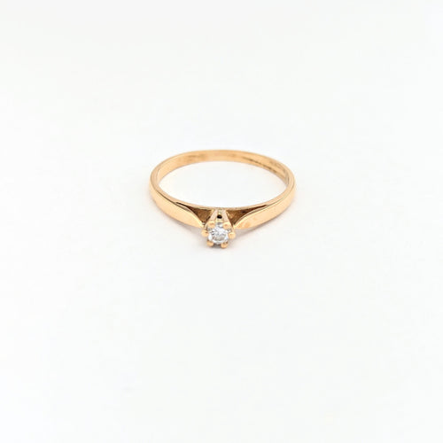 Bague Solitaire en or jaune et diamant 58 Facettes 30598