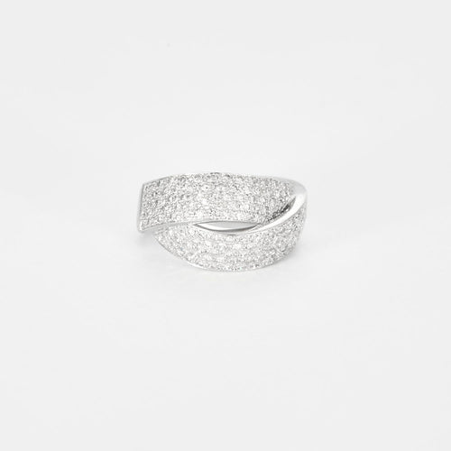 Bague 52 Bague or blanc, pavé de diamants 58 Facettes 1-0000130/3