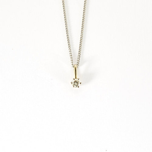 Collier Collier solitaire or blanc et diamant 58 Facettes B240203