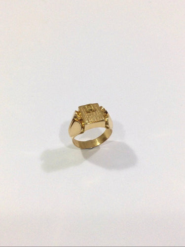 Bague 50.5 Bague Chevalière or rose monogrammée H 58 Facettes 949551