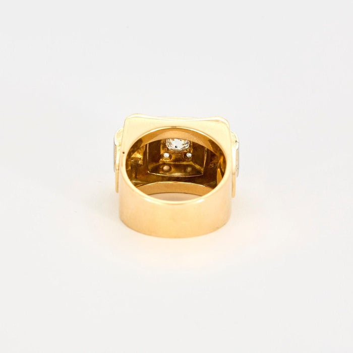 Bague 53 Bague tank or jaune 58 Facettes