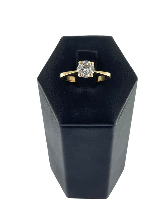 Bague 53 Bague solitaire en or jaune certifiée HRD 58 Facettes