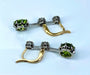 Boucles d'oreilles Paire de boucles d’oreilles en or jaune 18 carats et platine, diamants et peridots 58 Facettes AB500