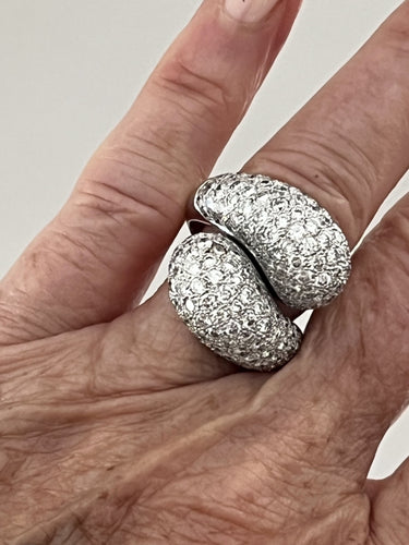 Bague 53 Bague Croisée or gris diamants 58 Facettes LOT 6593