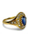 Bague ancienne or jaune saphir 1,3 ct et diamants 0,50 ct 58 Facettes 1093