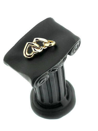 Pendentif CARTIER - 1994 Pendentif Double Coeur ors jaune et blanc 58 Facettes