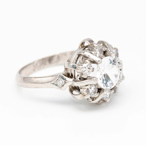 Bague 52.5 Bague or blanc diamant et béryl 58 Facettes D362790RR