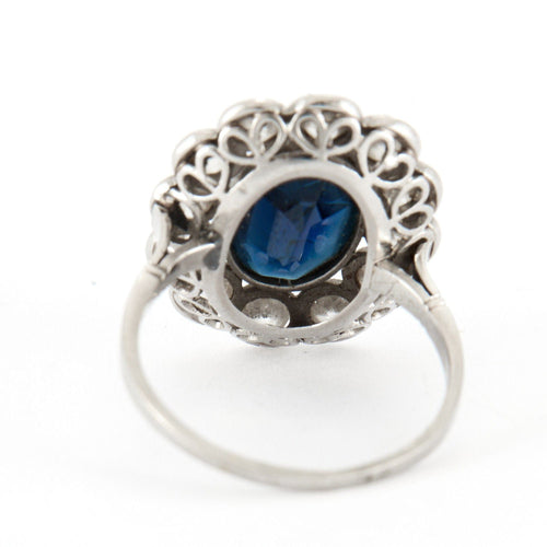 Bague 53.5 Bague Pompadour Saphir Art-Déco 58 Facettes
