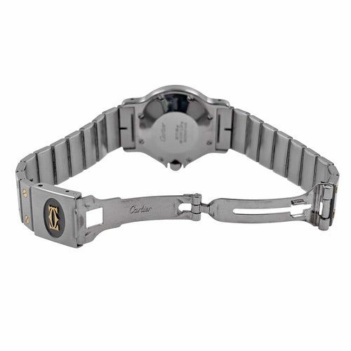 Montre Cartier Santos Round Octagon Date 2966 Large Octogonale Gold Stainless Steel 58 Facettes