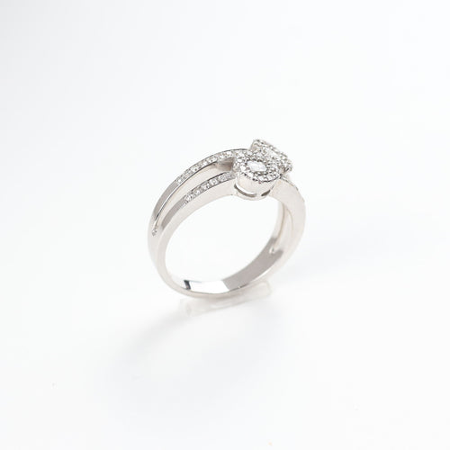 Bague 57 Bague « Toi et moi » en or blanc avec diamants 58 Facettes 146/23