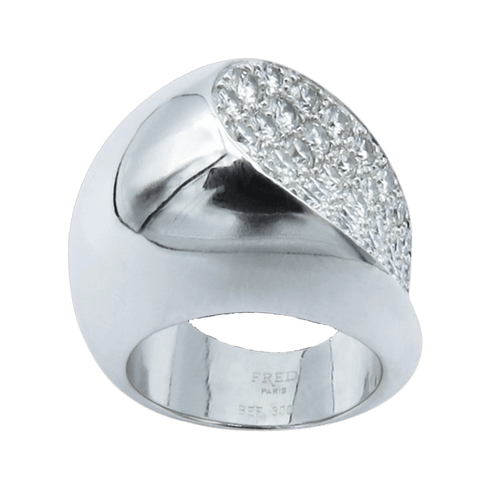 Bague 52 Bague Fred Candy en or gris 18K avec 2,70 cts de diamants G-VS - Taille 52 58 Facettes FB06061