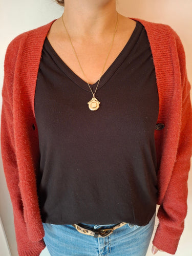 Pendentif Médaillon Photo Art Déco or rose 58 Facettes