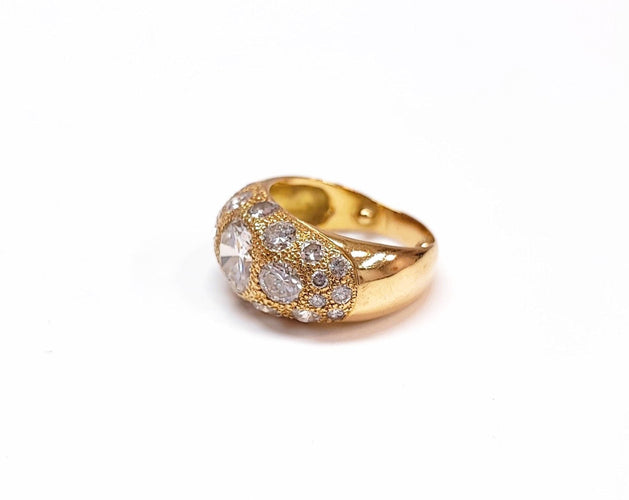 Bague 56 Bague boule diamant solitaire avec pavage 58 Facettes Bag.Boule.3ct