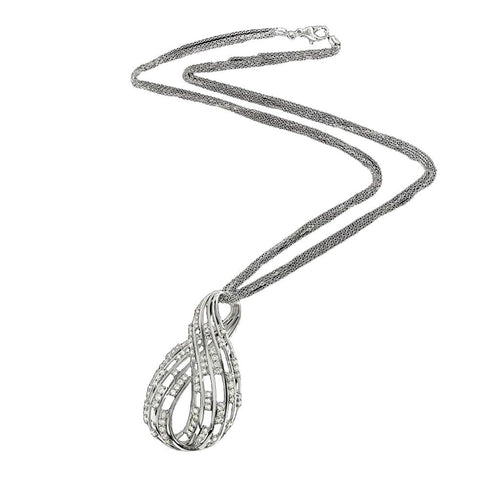 Collier avec pendentif en or blanc, diamants naturels