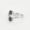 Bague 59 Bague Toi et Moi en or blanc, diamants noirs et blancs 58 Facettes 240515